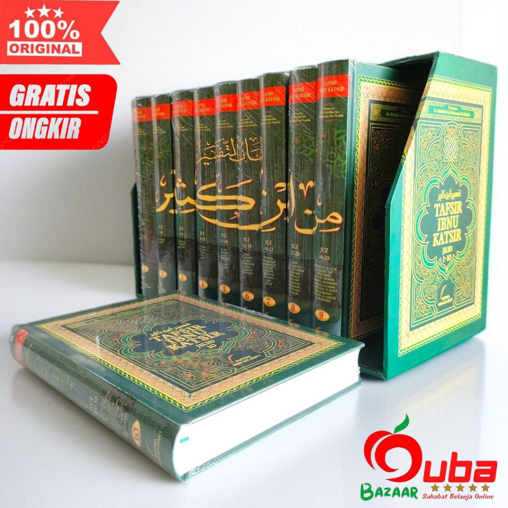 Kitab Tafsir Ibnu Katsir Fullset 10 Jilid Terjemahan Tafsir Al-Quran 30 Juz Plus Box | PIS
