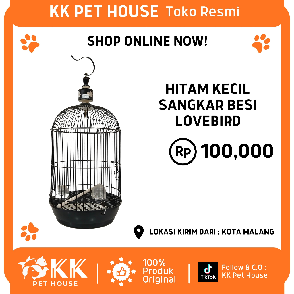 0617-HITAM KECIL SANGKAR BESI LOVEBIRD