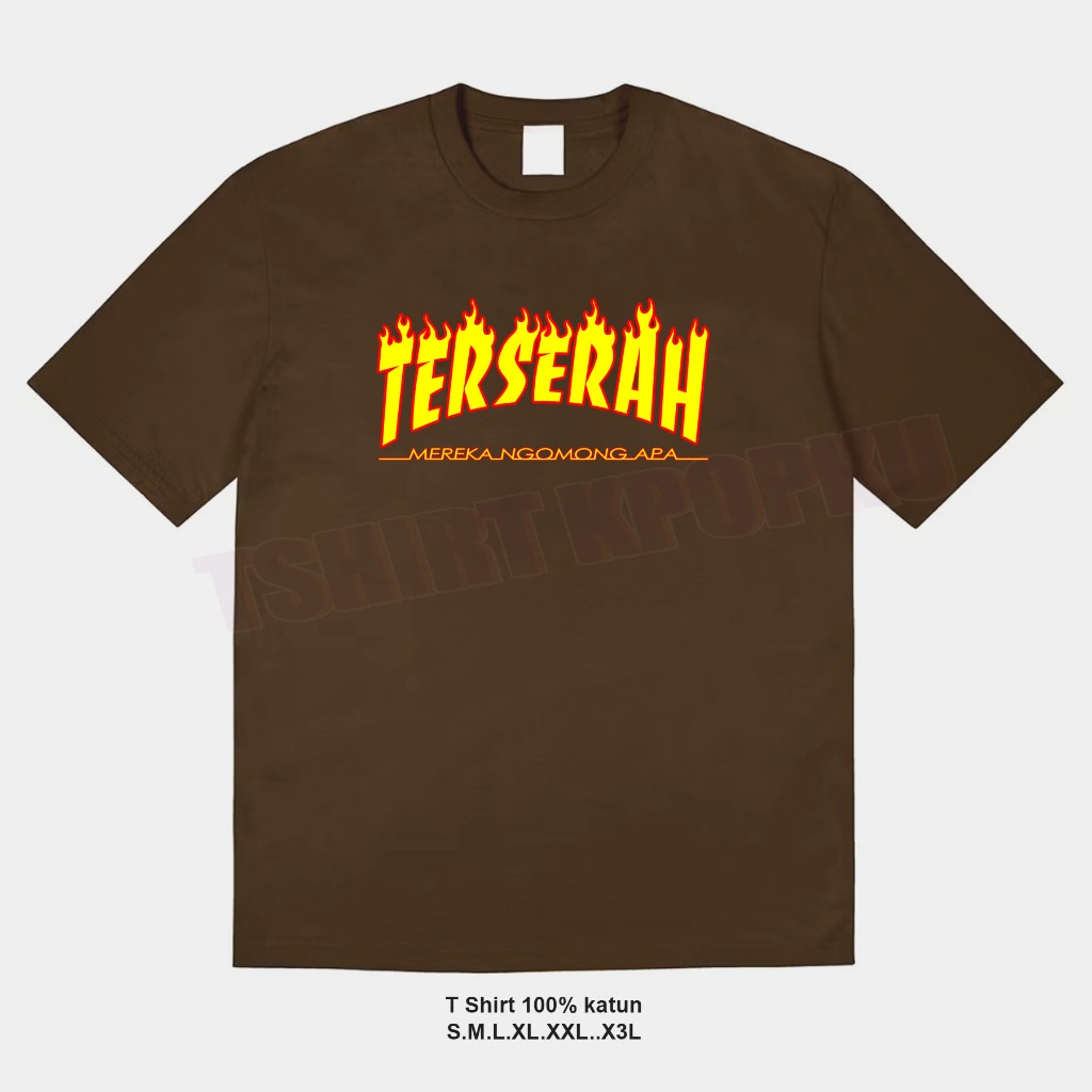 t-shirt kaos Unisex pria wanita Parodi TERSERAH 100% katun / kaos plesetan / kaos parodi brand