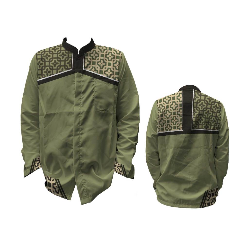 Baju Kemeja Koko Couple Ayah Anak Idul Fitri 2026 Fullprint Kerah Sanghai