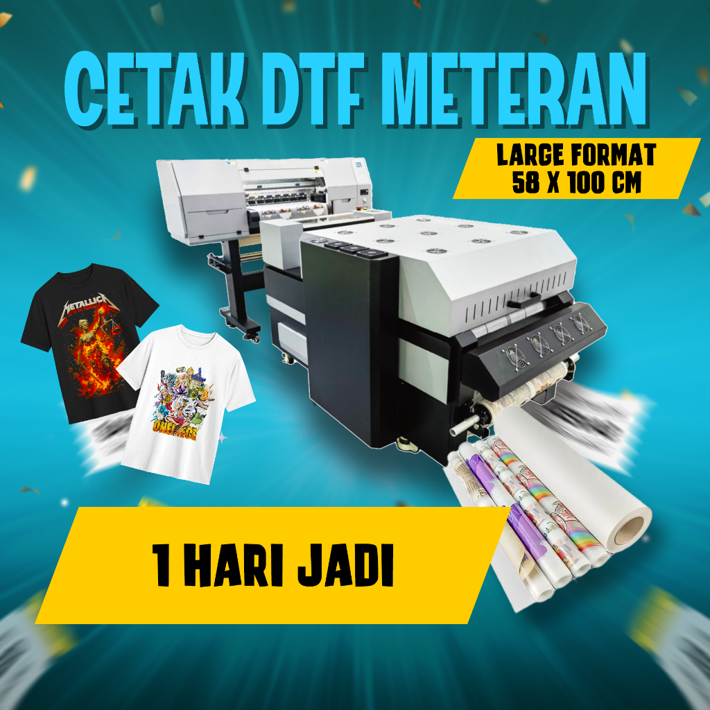 JASA CETAK SABLON DTF METERAN MAKLOON SABLON DTF  1 HARI JADI