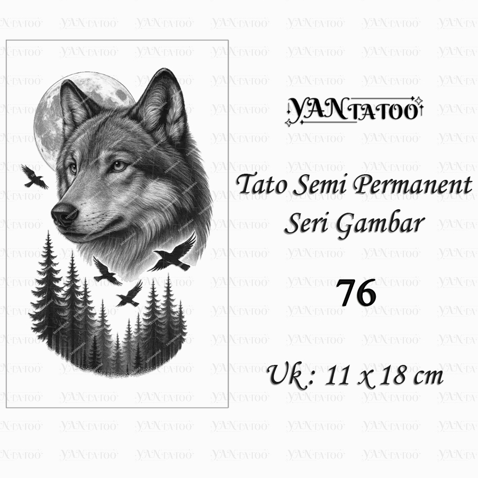 YanTatoo - Stiker Tato Semi Permanen Tahan Lama Seri Gambar 76
