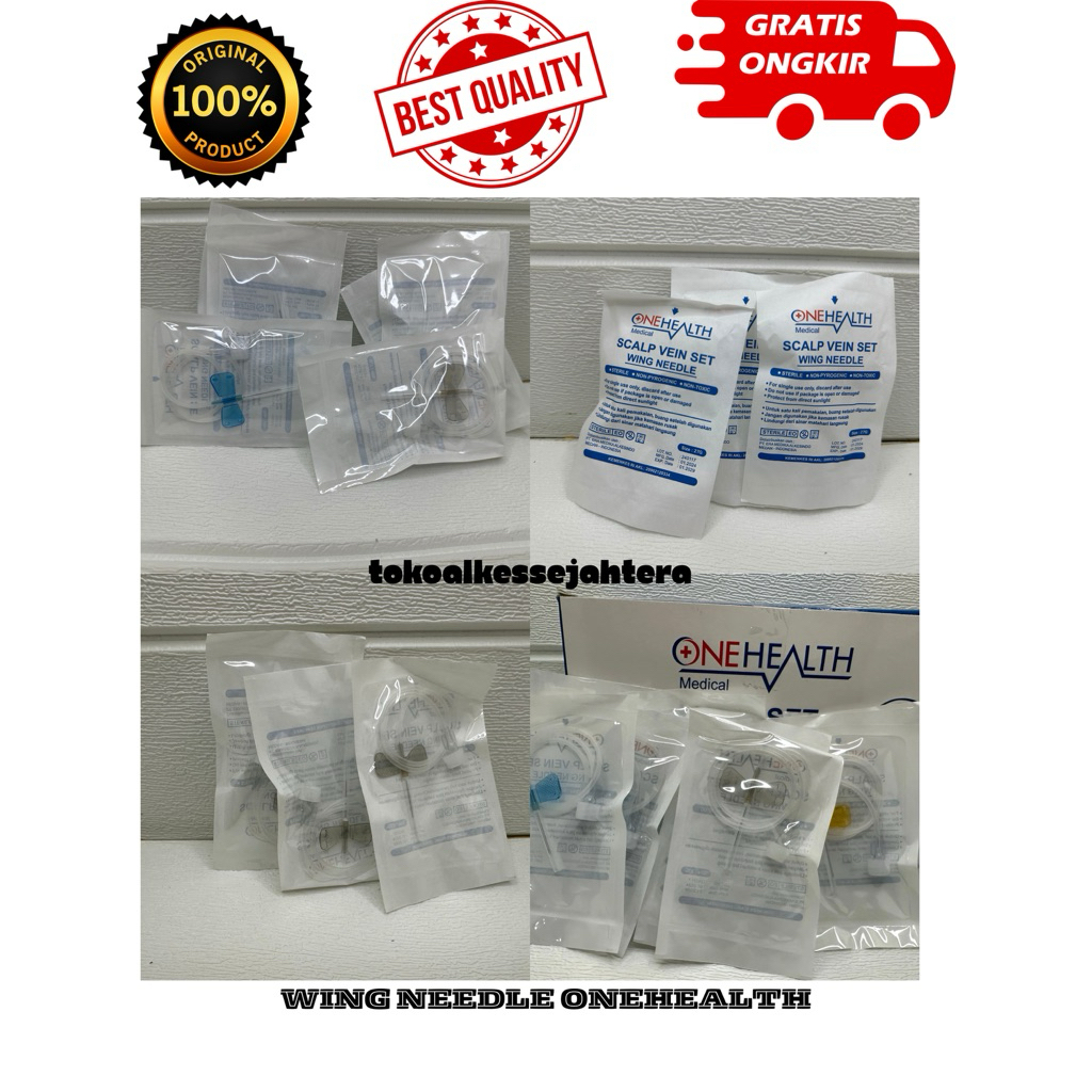 ONEHEALTH WING NEEDLE 23G 25G 27G ECERAN PER PCS / SCALP VEIN SET HARGA MUMER 100% ORIGINAL
