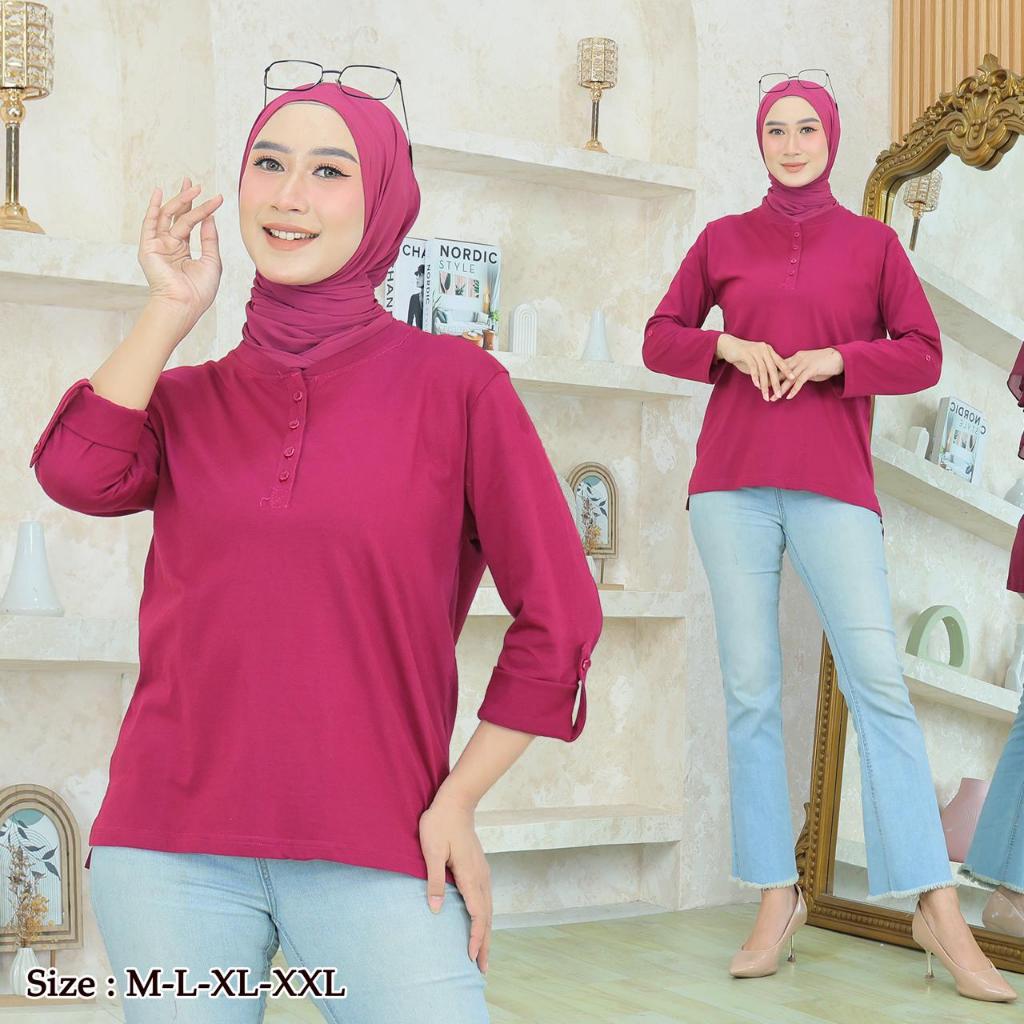 KAOS ATASAN BUSUI WANITA LENGAN PANJANG / KAOS WANITA Lengan PANJANG / KAOS ATASAN BAHAN KATUN COMBE