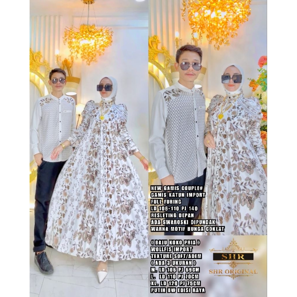 gamis couple gamis cleoptra katun importt full furing ori SHR
