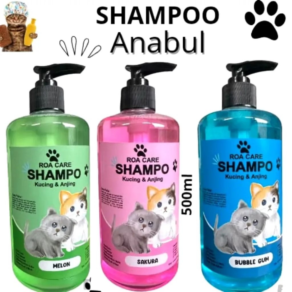 Shampo Anabul anjing dan kucing | 500ml | anti kutu jamur dan rontok