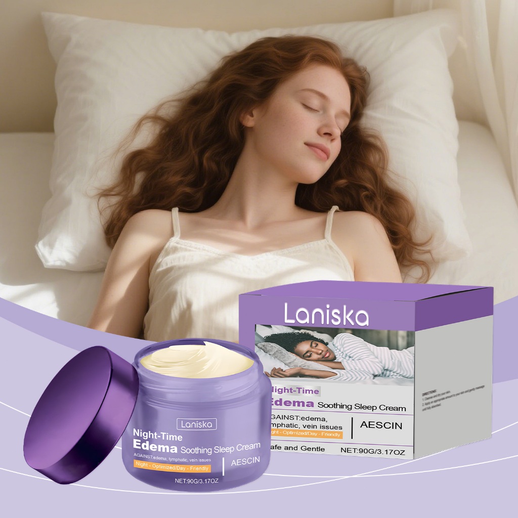 Laniska Edema Soothing Sleep Cream 90G Skin Soothing Cream Edema Lymphatic Vein Issues Night/Day