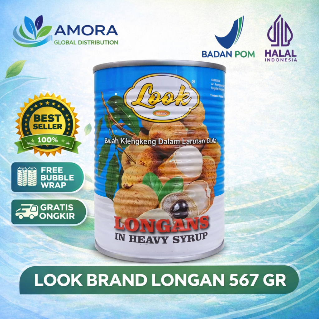 Look Brand Longan Syrup 566gr Halal Fresh || Look Brand Longan In Syrup Can 566gr Halal