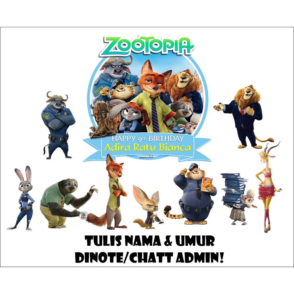 CAKE TOPPER ZOOTOPIA