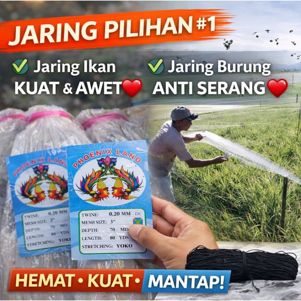 Jaring Burung Sawah – Lubang 1 Jari | Jaring Emprit & Pipit, Pengaman Padi