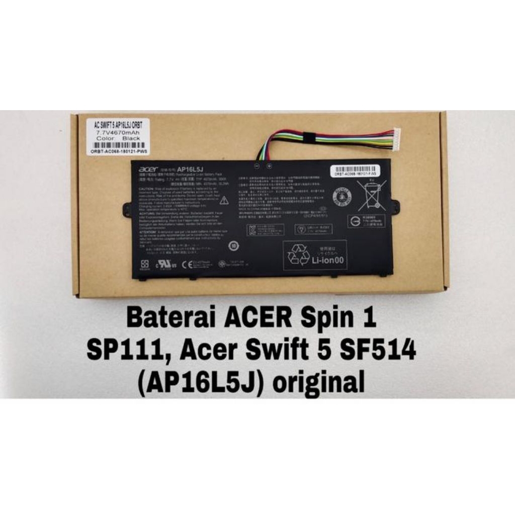 Baterai battery Acer Spin 1 SP111 SP111-31N SP111-32N SP111-34 AP16L5J