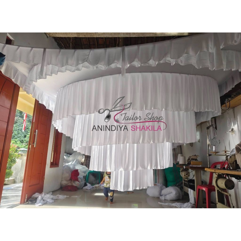 PLAFON TENDA PESTA MODEL GELOMBANG HARGA PERMETER PERSEGI