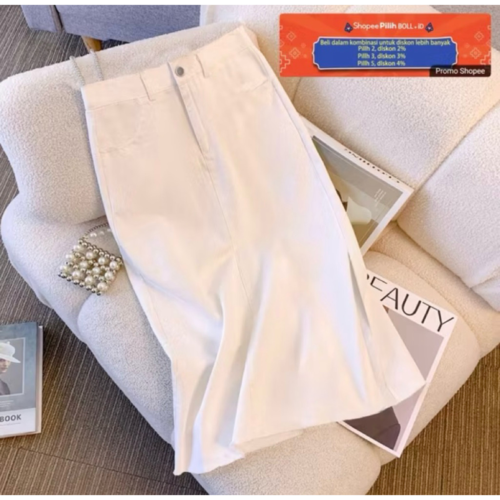 Rok Jeans Putih