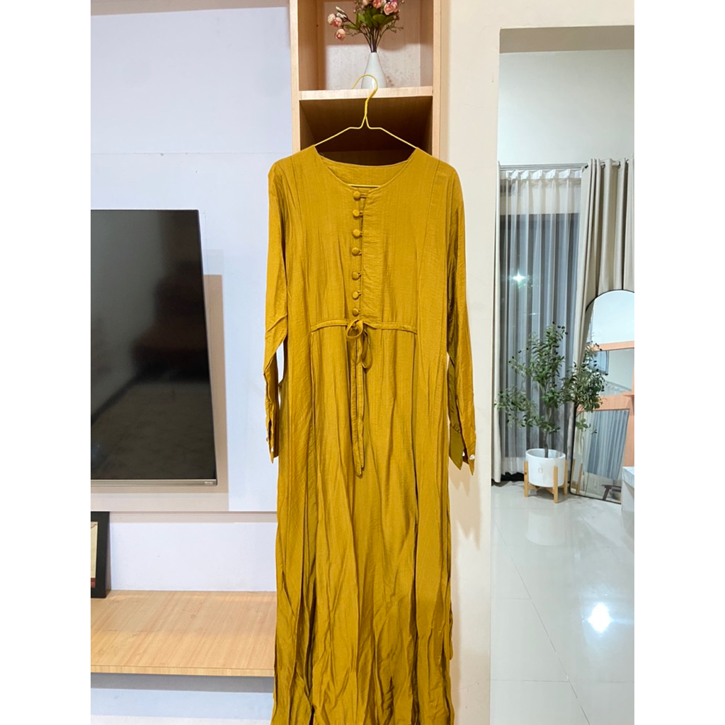 preloved gamis kuning kunyit