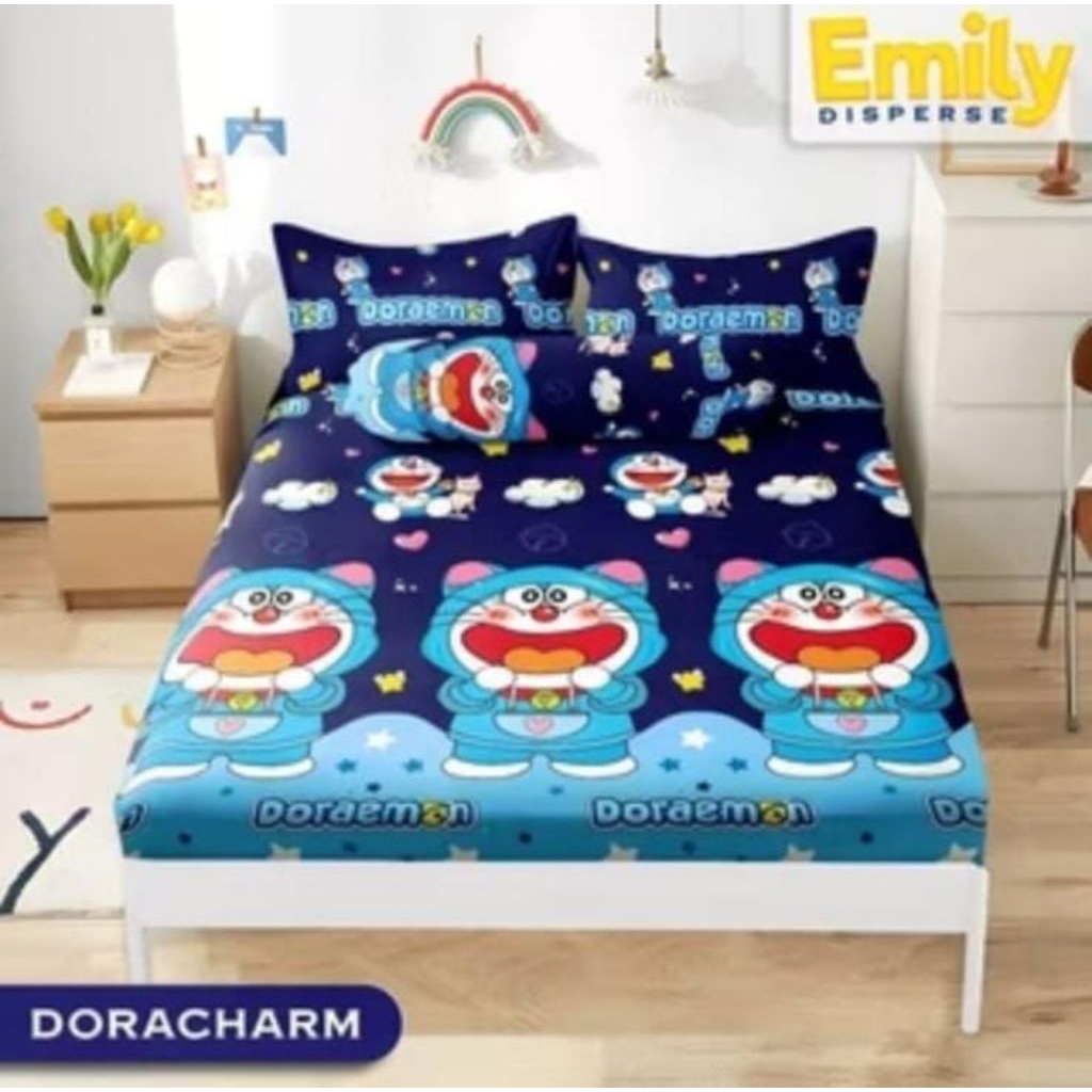 BEDCOVER SET MOTIF DORAEMON|BEDCOVER KARTUN|BEDCOVER ANAK|BEDCOVER PREMIUM|BEDCOVER MURAH
