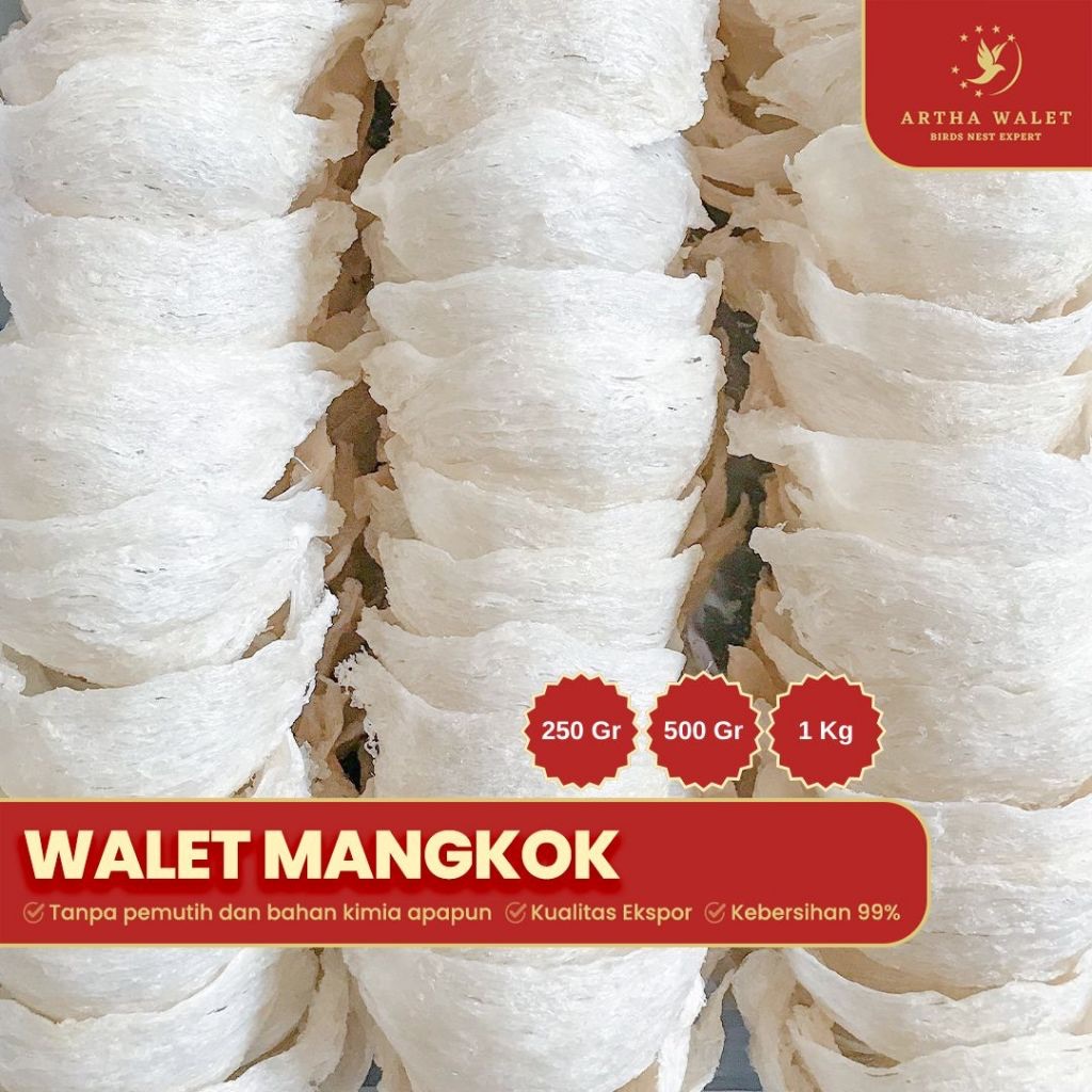 Sarang Burung Walet Mangkok Bersih Siap Masak 1 kg - Yanwo / Bird Nest