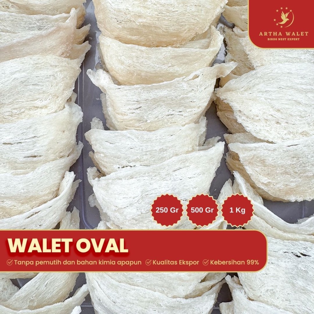 Sarang Burung Walet Oval Patahan Yenping Bersih Siap Masak 1 kg - Yanwo / Bird Nest (Sudut, Patah Ma