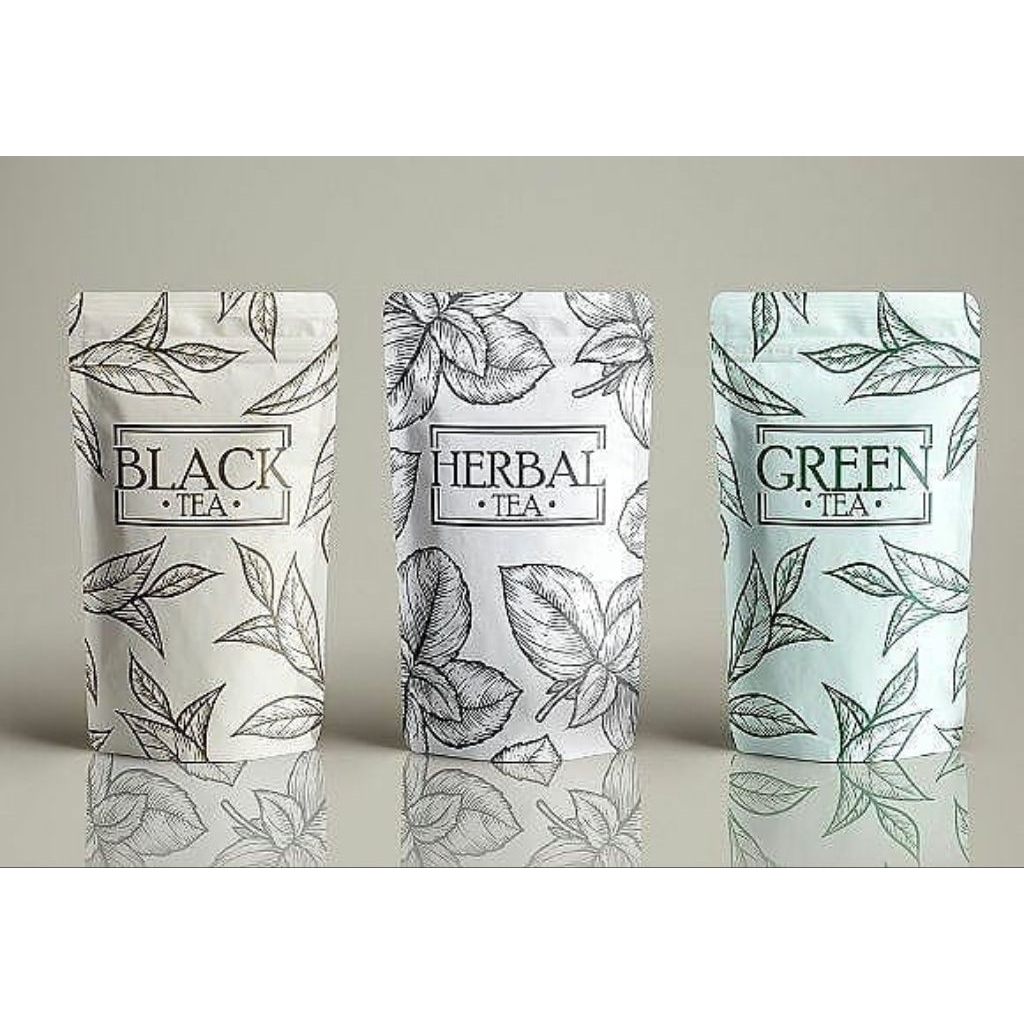 KEMASAN STANDING POUCH CUSTOM ZIPLOCK ZIPPER UKURAN 14x22cm | KEMASAN TEH HERBAL | KEMASAN KOPI | KE