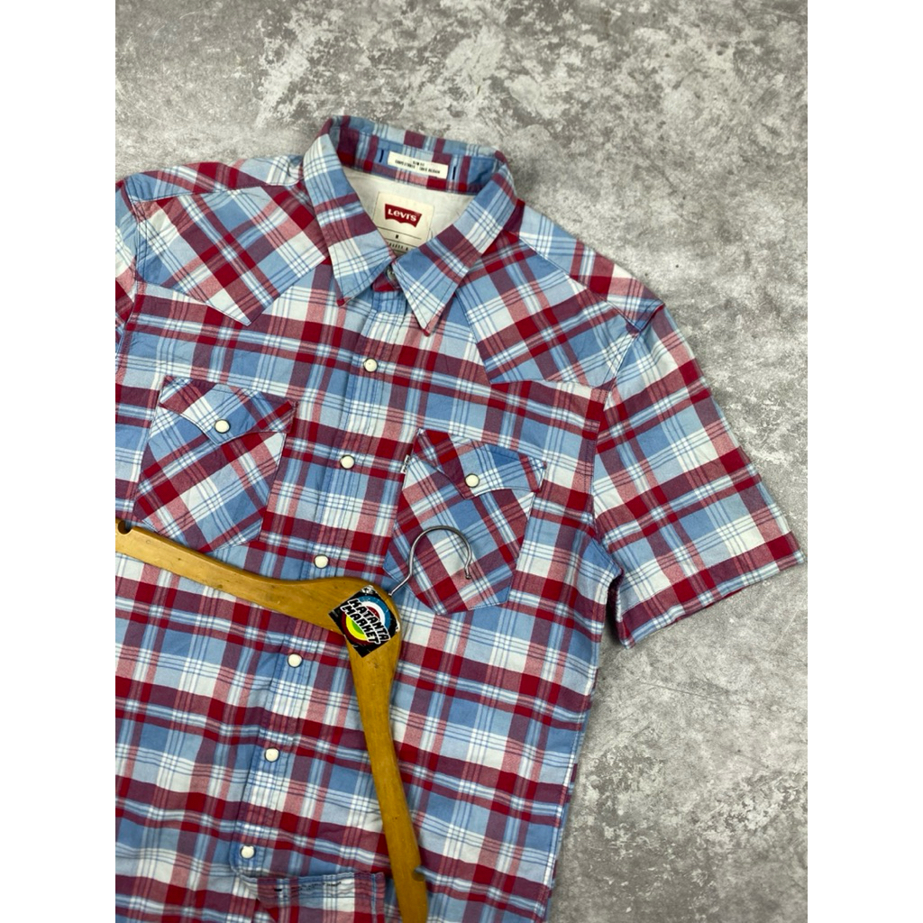 levis western kancing batu original short shirt