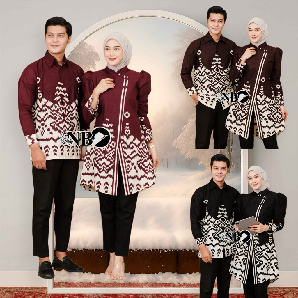 Atasan Tunik Terbaru Baju Batik Wanita Modern Baju Batik Coupel Pasangan Lengan Panjang Modern Kekin