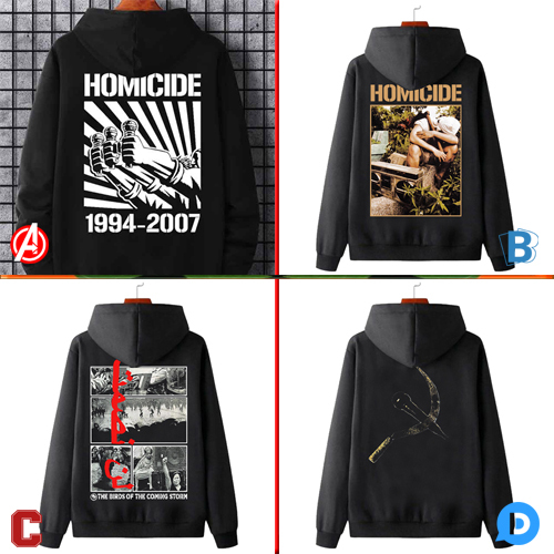 Sweater Homicide Hoodie Casual Unisex Bahan Cotton Fleece [Bisa COD]