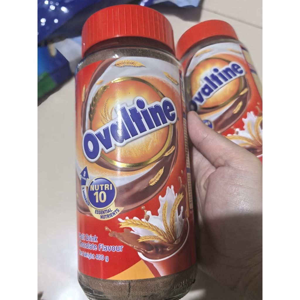 OVALTINE 400GR. MINUMAN OVALTINE. OVALTINE MALAYSIA. OVALTINE BOTOL KACA