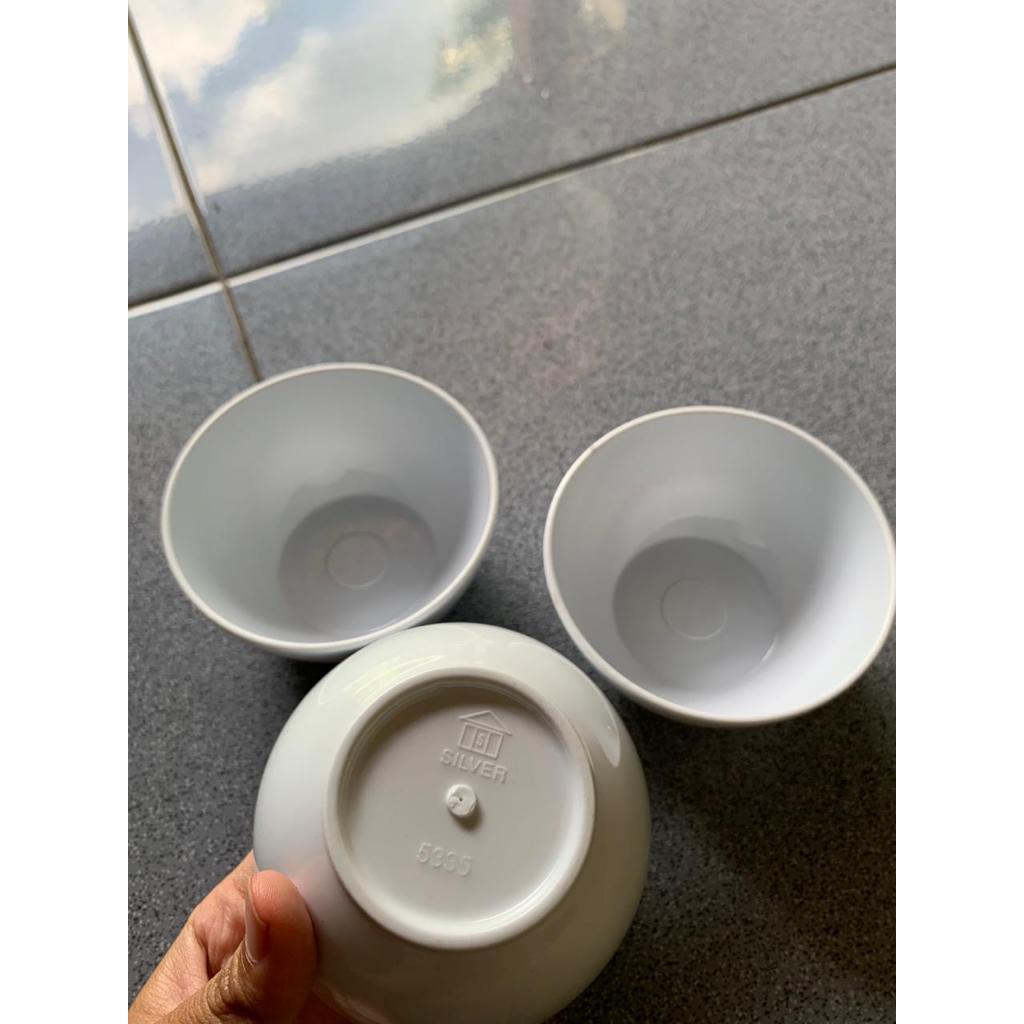 TERLARIS Mangkok Prasmanan Melamine Putih 3,5"/ Mangkok Sup / Mangkok Es