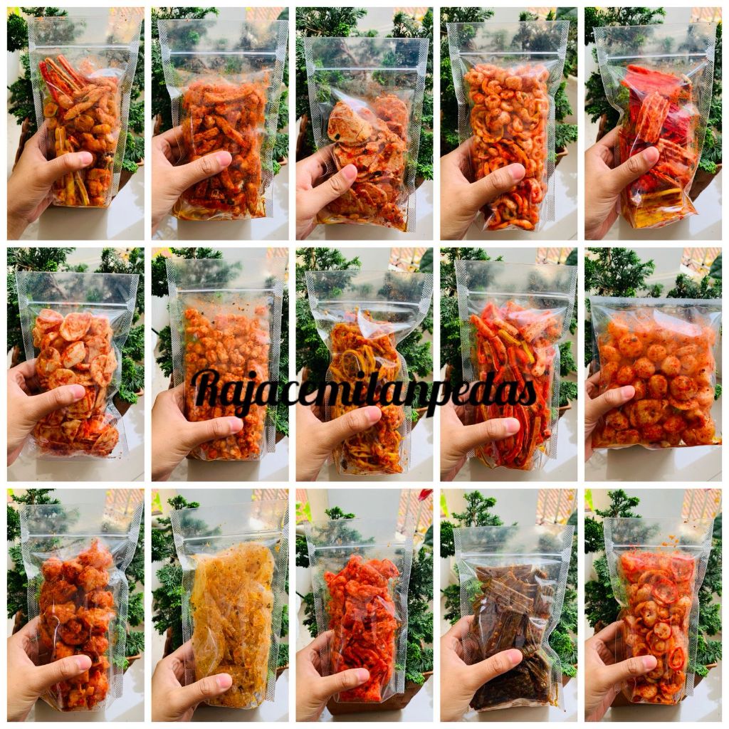 ANEKA KERUPUK SEBLAK PEDAS DAUN JERUK SEBLAK MIX CAMPUR/B.STIK/B.KOIN/K.JENGKOL ASBES/K.RAFAEL/M.KRI