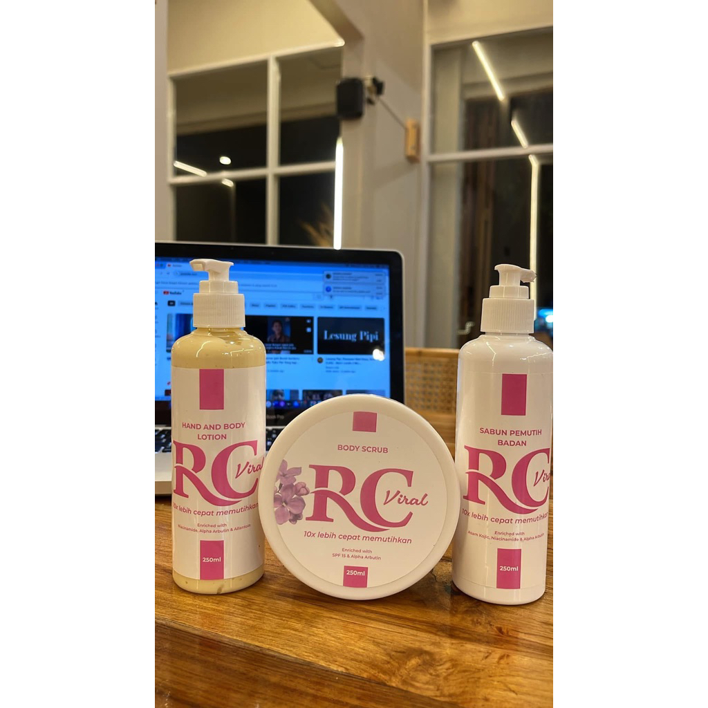 Sepaket Hbrc Lulur Rc dan sabun Rc 250 ml (Free sabun collagen atau masker)