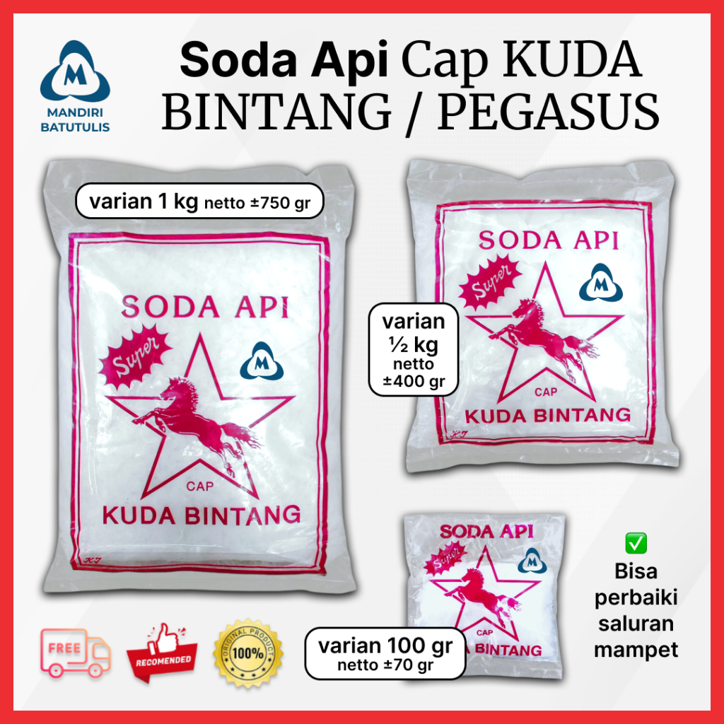 Soda Api Kuda Bintang Kecil 70 gram  - Penghilang kerak / karat - pembersih WC