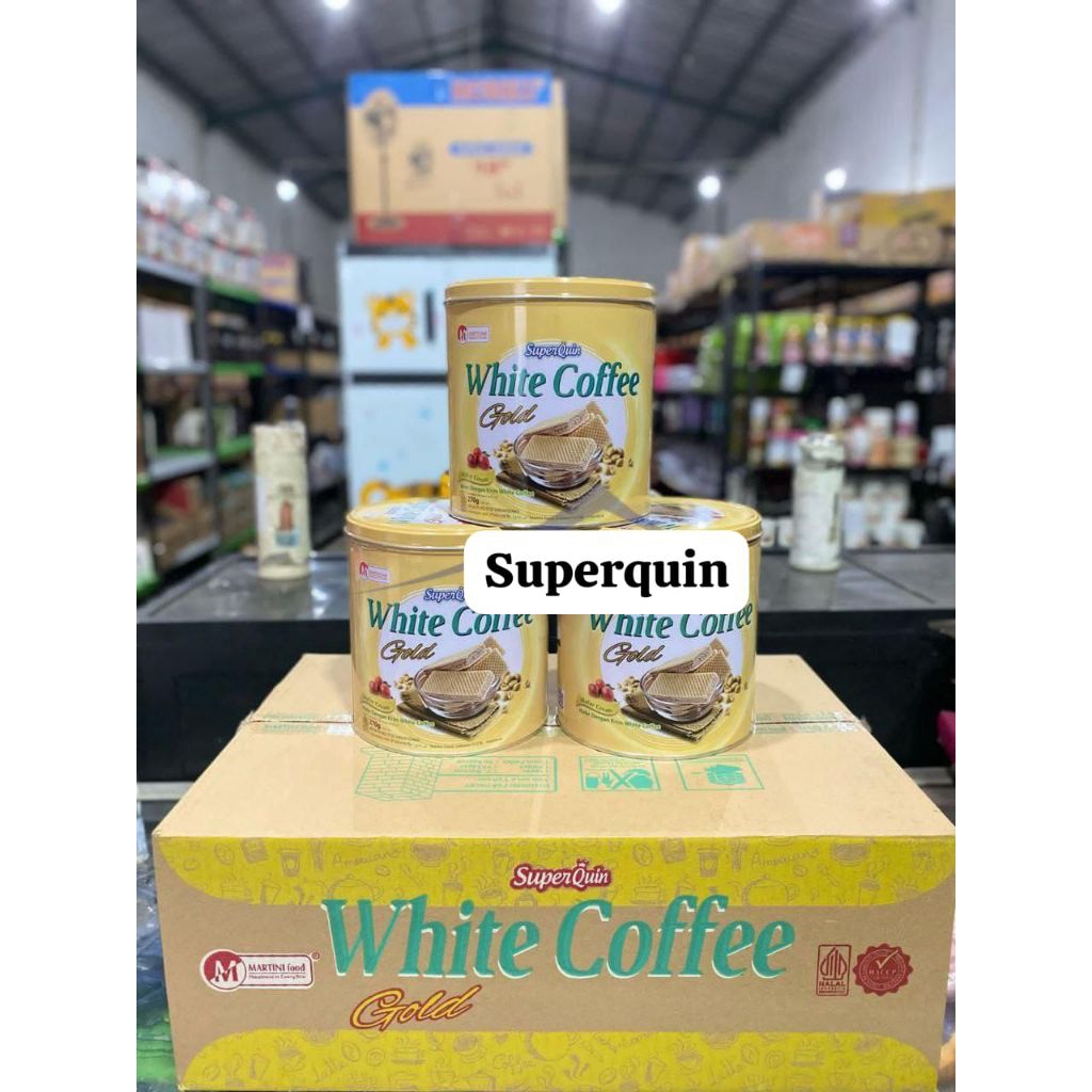 marindo kaleng gold white coffe 1 dus isi 6 toples/kue lebaran grosir/wafer kaleng
