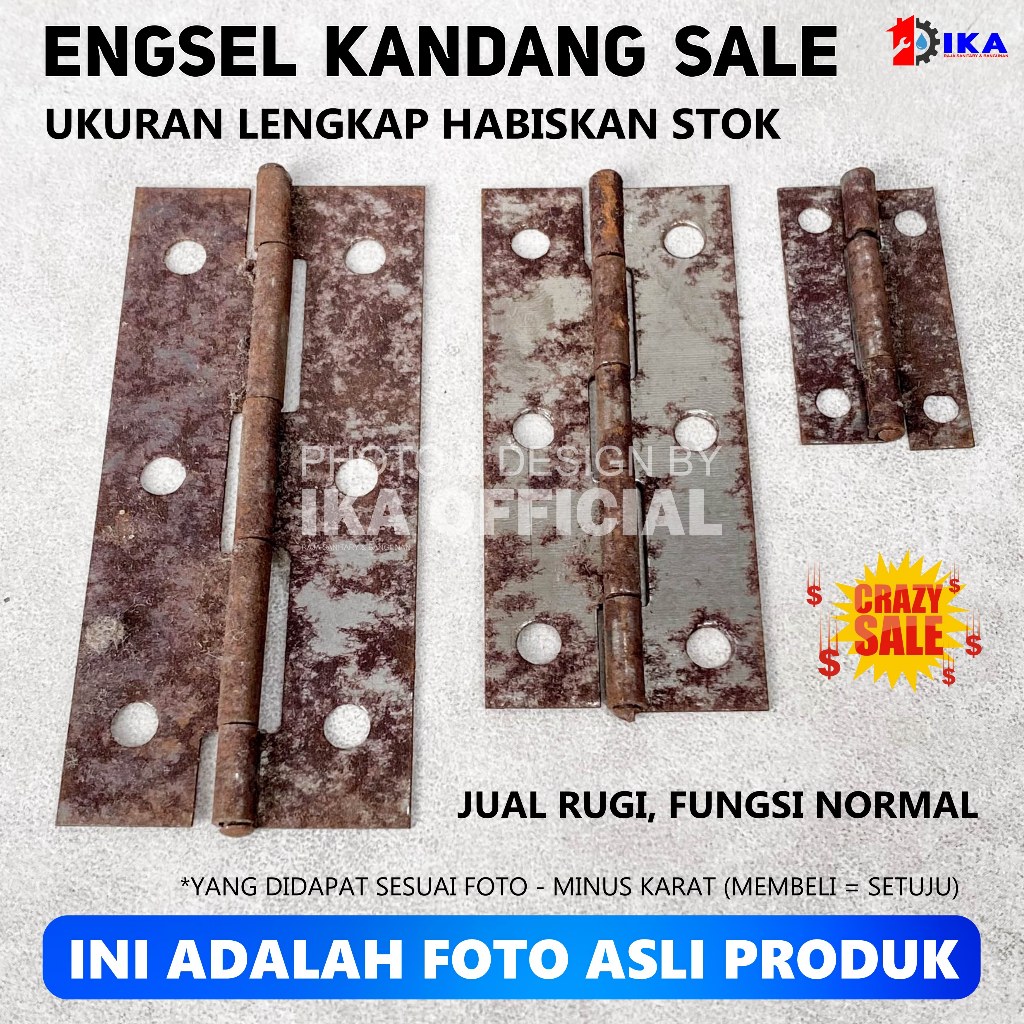 [Satuan] Engsel Kupu Tipis RRT , Esel Lipat , Esel Lemari / Kandang - 1.5” 2” 2.5” 3” 4” / Engsel Ti