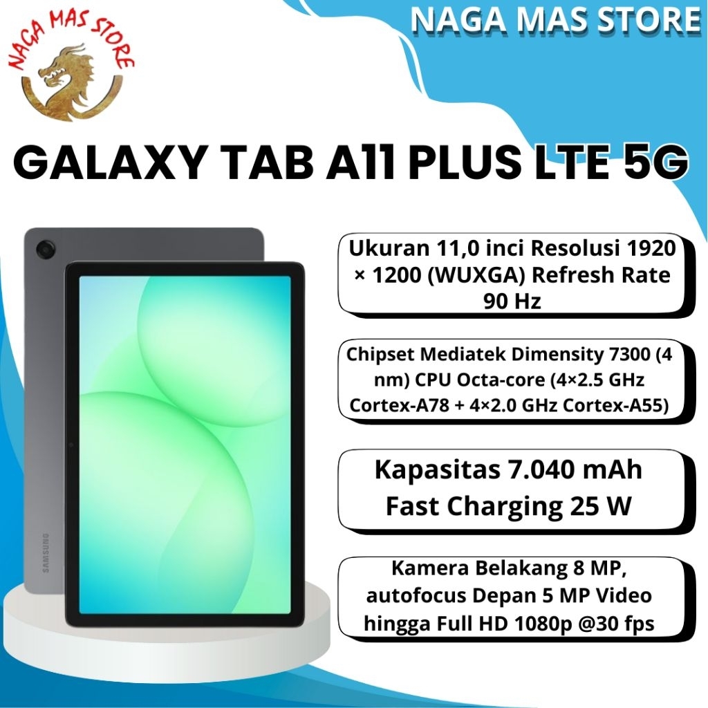 SAMSUNG GALAXY TAB A11 PLUS 5G LTE 6GB/128GB