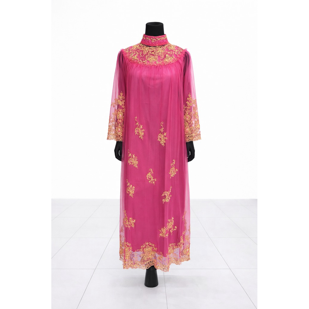Dress/Kaftan/Gamis Tile Payet PinkFanta/Kaftan Lebaran/Dress Wanita