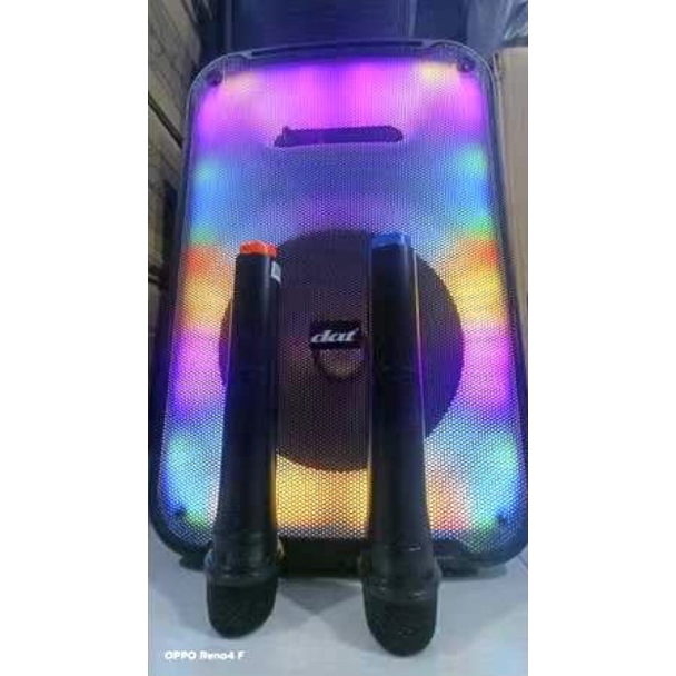 SPEAKER PORTABLE BLUETOOTH DAT DT 1215 12in SPEAKER KARAOKE BONUS 2 mic WIRELESS AMPLIMEETING