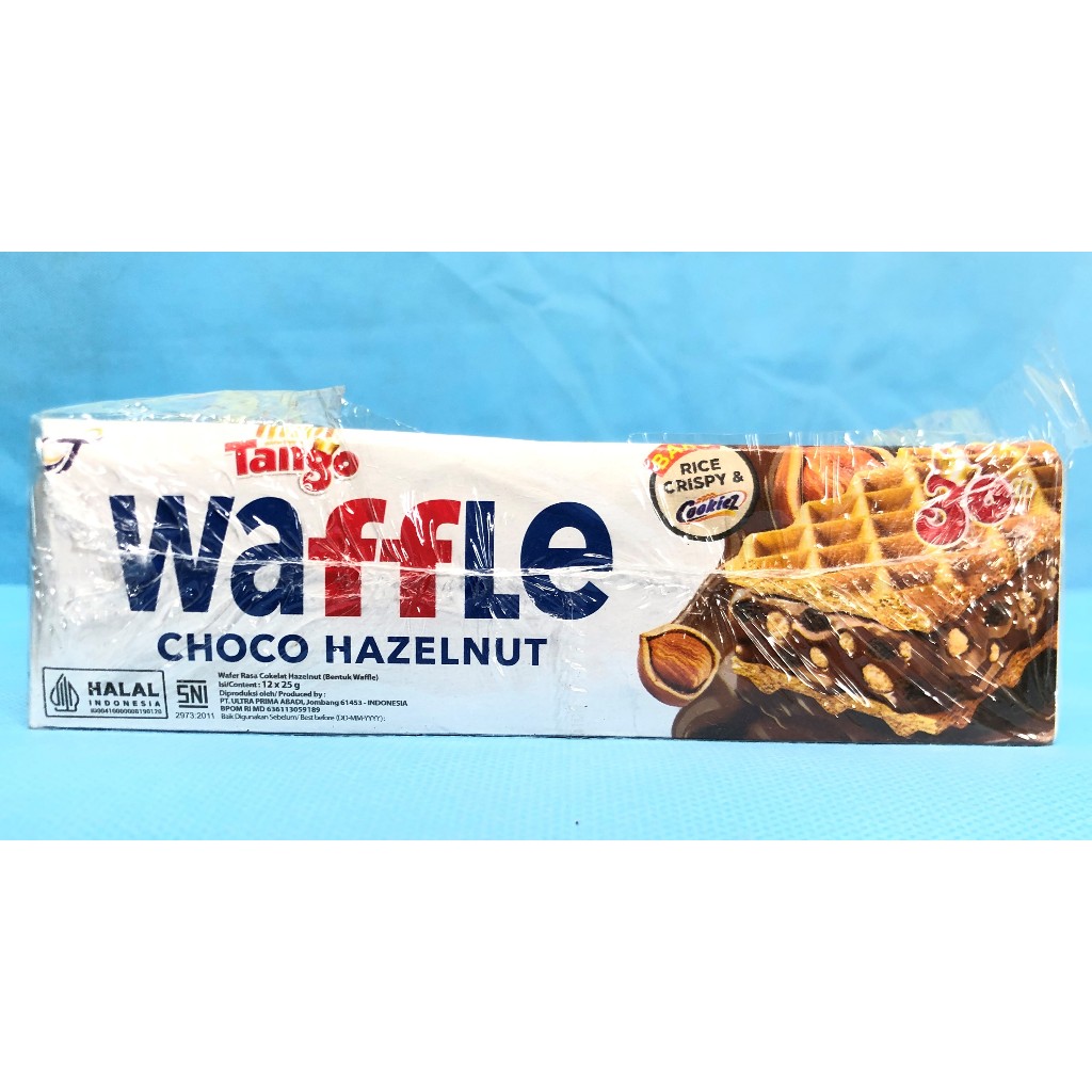 TANGO WAFFLE Choco Hazelnut 1 BOX ISI 12 PCS @25gr - Wafer Coklat Snack Cemilan Murah Grosir