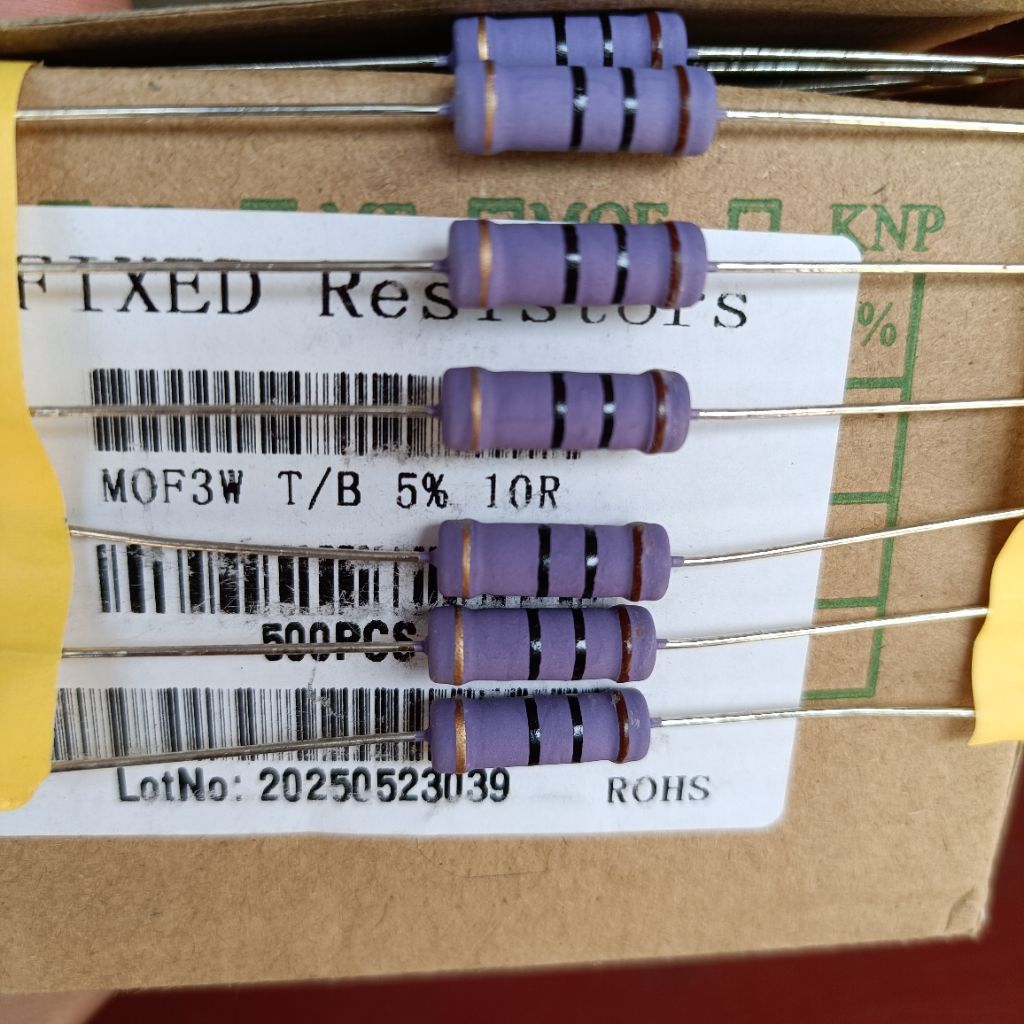 Resistor 10 ohm 3watt R 10ohm 3w FIXED warna ungu kualitas super
