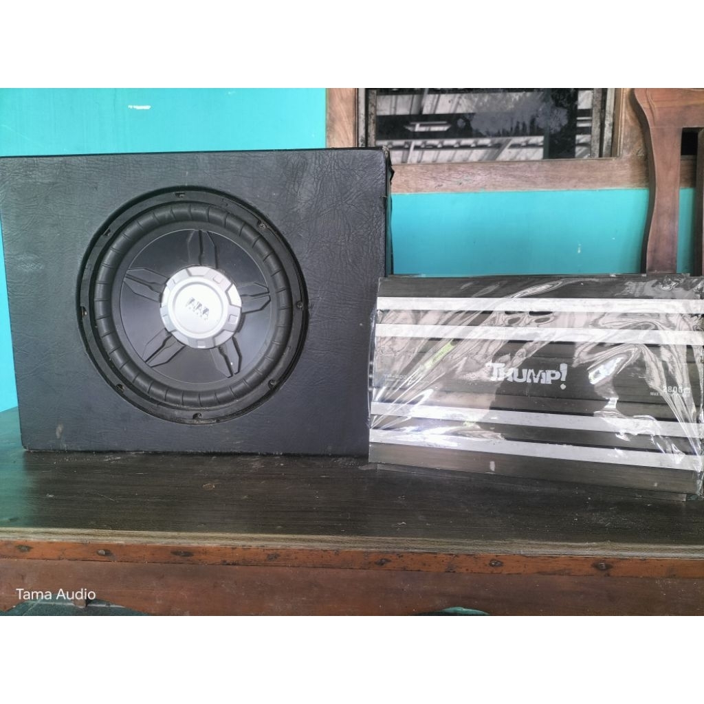 Paket Audio mobil Jedug Second Normal Power Thump TP-800.4 + Subwoofer 10 inchi Tanaka + Box suara m