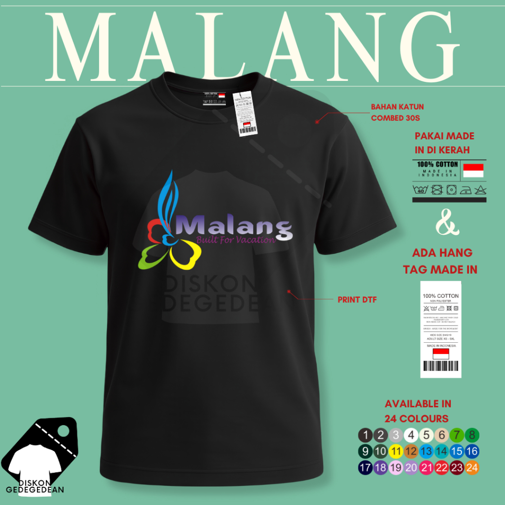 Diskongedegedean Kaos Souvenir Kota Malang Baju Tshirt Oleh Oleh Wisata Malang City Dewasa Anak Bany