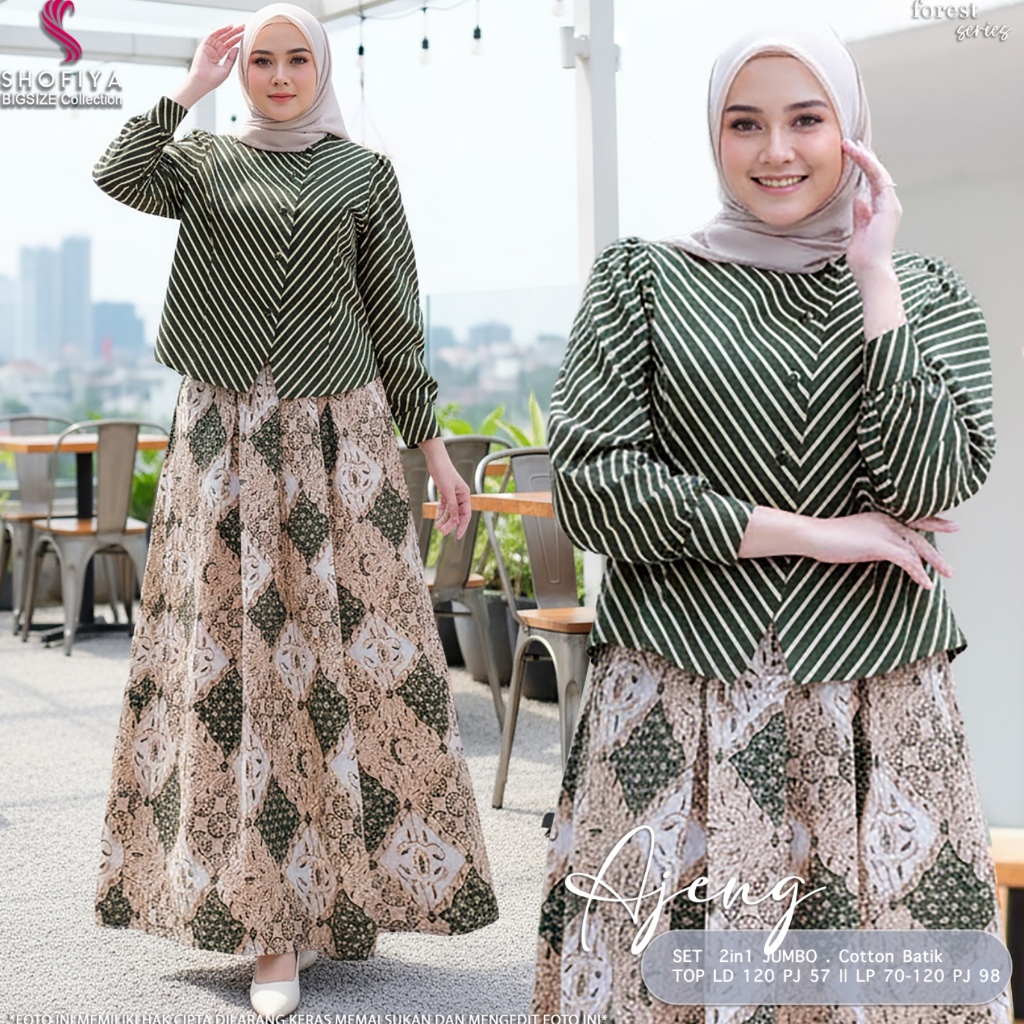 ONE SET BLOUSE ROK PANJANG BATIK LURIK AJENG ORY SHOFIYA