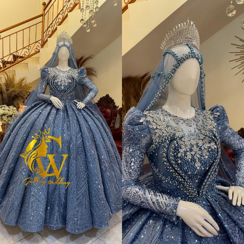 Gaun pengantin | Gaun pengantin premium | Gaun pengantin mewah elegan terbaru
