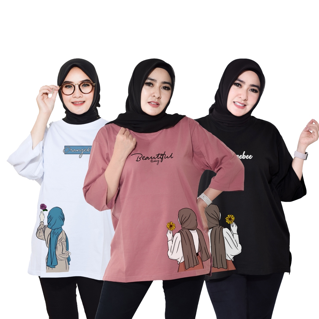 Kaos Oversize Wanita/Kaos Oversize Hijab Style/Kaos Oversize Kekinian/Kaos Wanita/kaos cewek/Oversiz