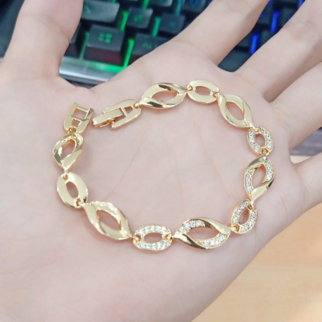 GPM Gelang Rantai Oval Lancip Lapis Emas