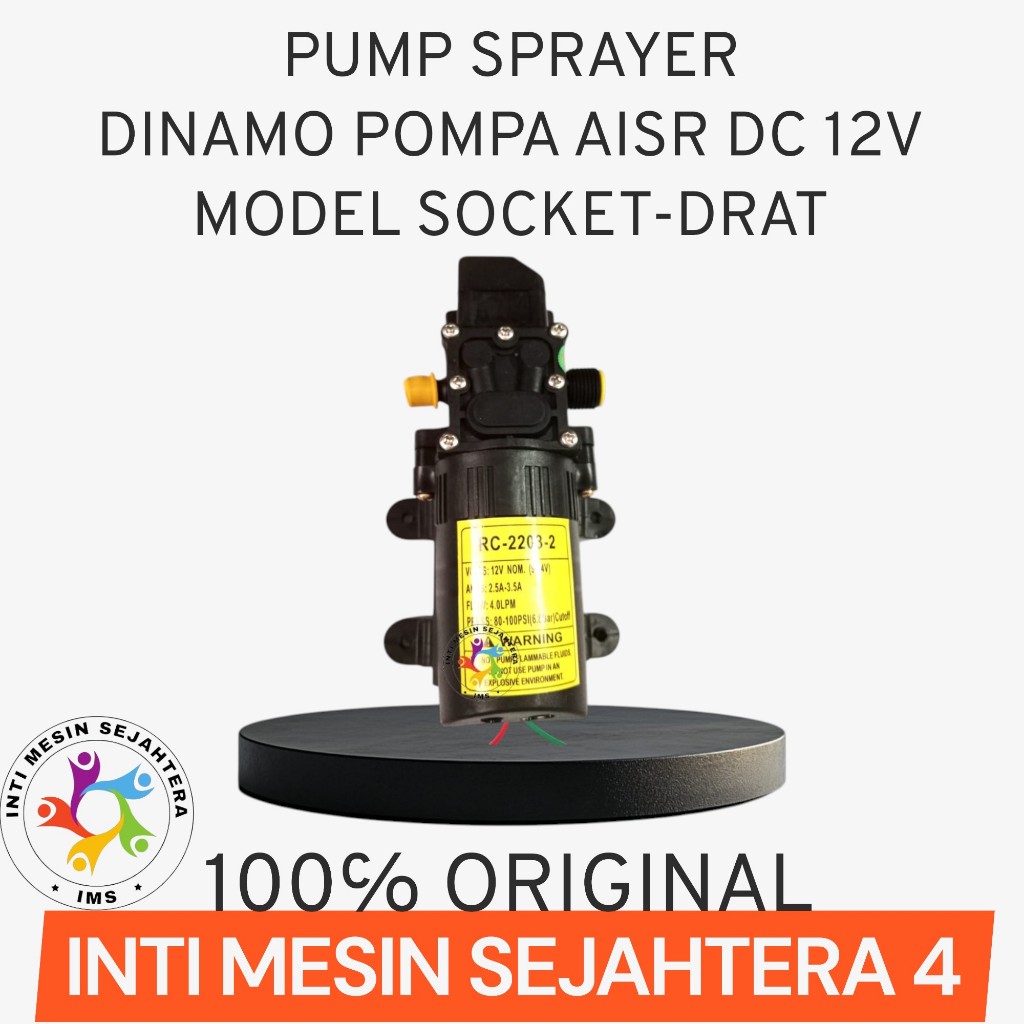DINAMO PUMP SPRAYER RT 16A SOCKET-DRAT ORIGINAL 12V POMPA AIR DC MULTIFUNGSI SEMPROT HAMA TANGKI ELE