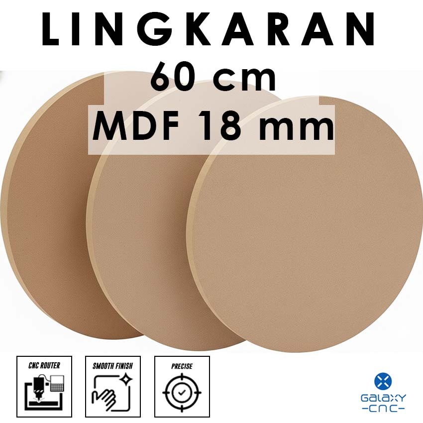 lingkaran 60 cm - MDF 18 mm - MDF hijau / papan HMR