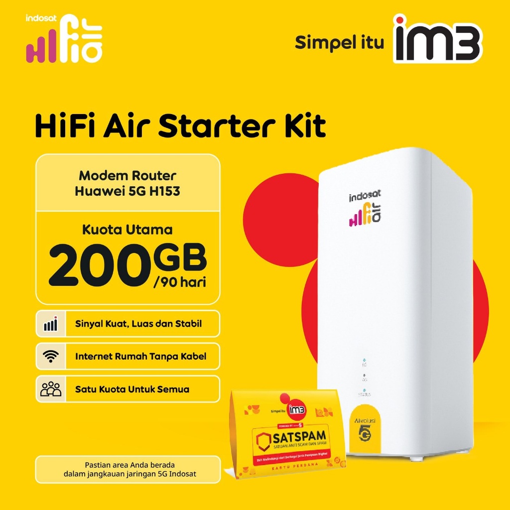 Indosat HiFi Air 5G H2 Modem 5G High Speed 200Gb IM3