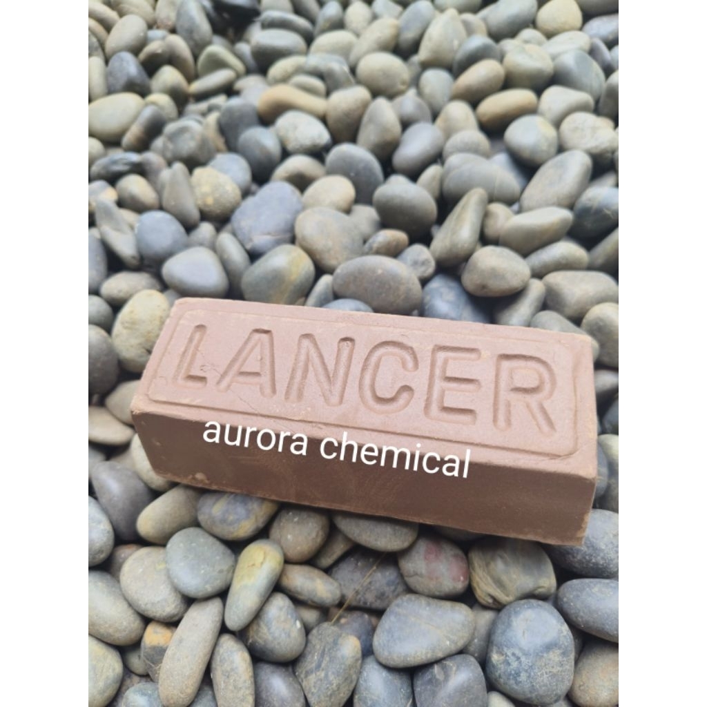 batu poles cokelat / lancer coklat / batu merk lancer bukan putih / bukan hijau batu poles