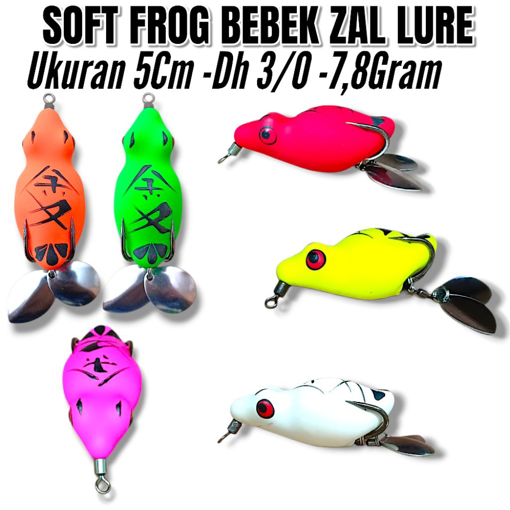 SOFT FROG BEBEK ZAL LURE DOUBLE BLADE UKURAN 5CM. UMPAN CASTING GABUS