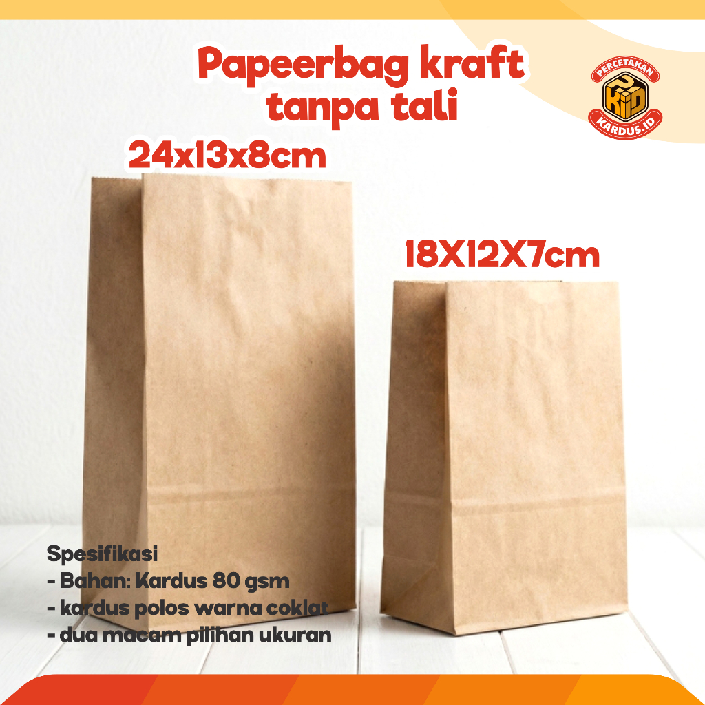 Paper Bag Polos kraft | kantong kertas| goodie bag kertas Murah | Tas Kertas Kecil Mini Souvenir | K