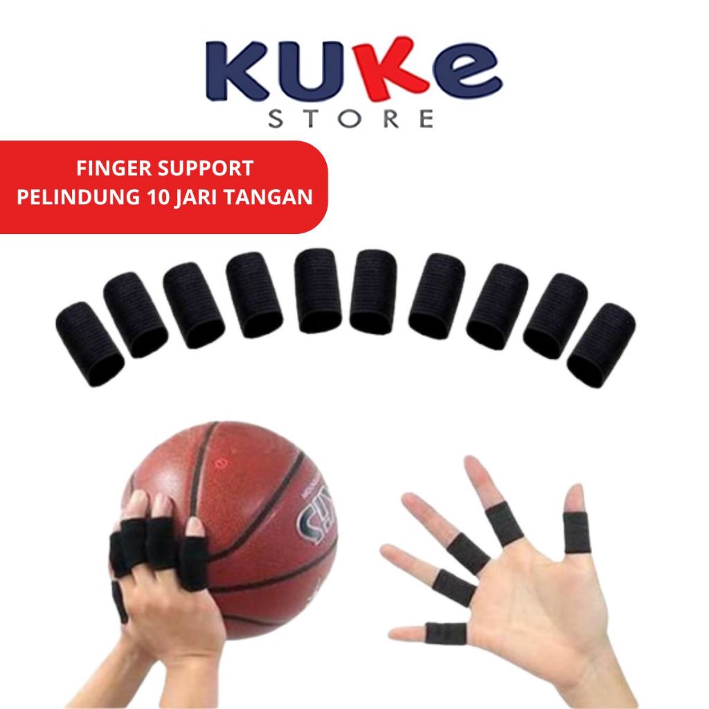 KUKE Finger Support Telaisi Deker Pelindung 10 Jari Tangan Engkel Band Basket volly ball protector